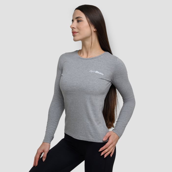 Basic Langarm T-Shirt in Grey - GymBeam L