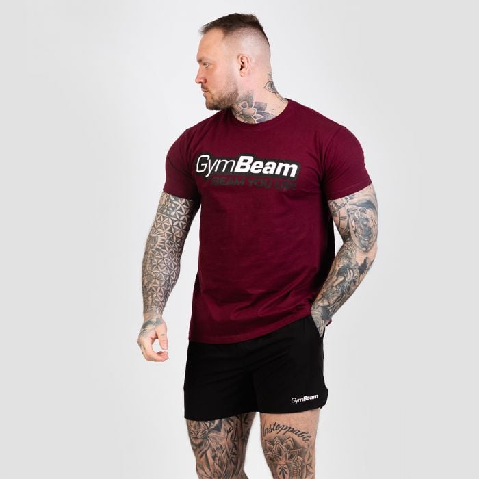 Beam T-Shirt Burgundy - GymBeam L
