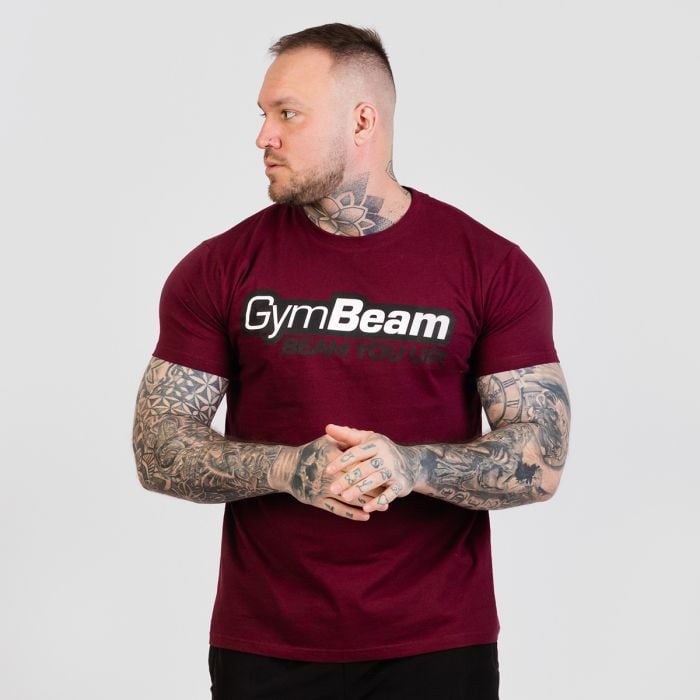 Beam T-Shirt Burgundy - GymBeam L
