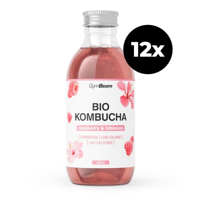 BIO Kombucha - GymBeam 330 ml - raspberry & hibiscus
