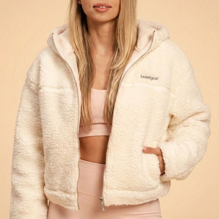 Bliss Hoodie Jacke für Frauen in Ivory - BeastPink L