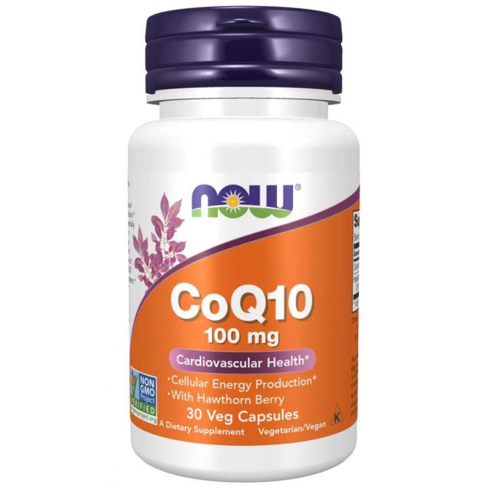 Coenzym Q10 100 mg + Früchte von Zweigriffeligem Weißdorm - NOW Foods