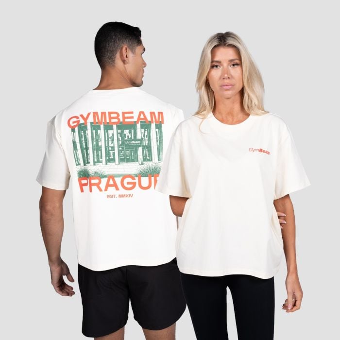 Prague T-shirt Cream - GymBeam XXL
