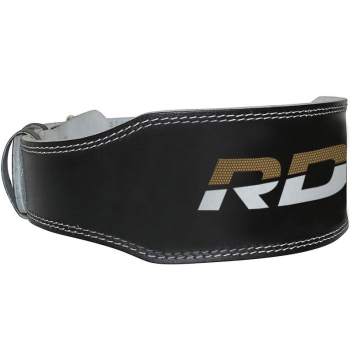Fitness belt 6“ Leather Black/Gold - RDX Sports M