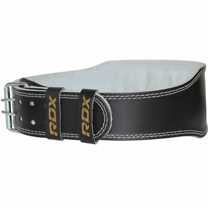 Fitness belt 6“ Leather Black/Gold - RDX Sports M