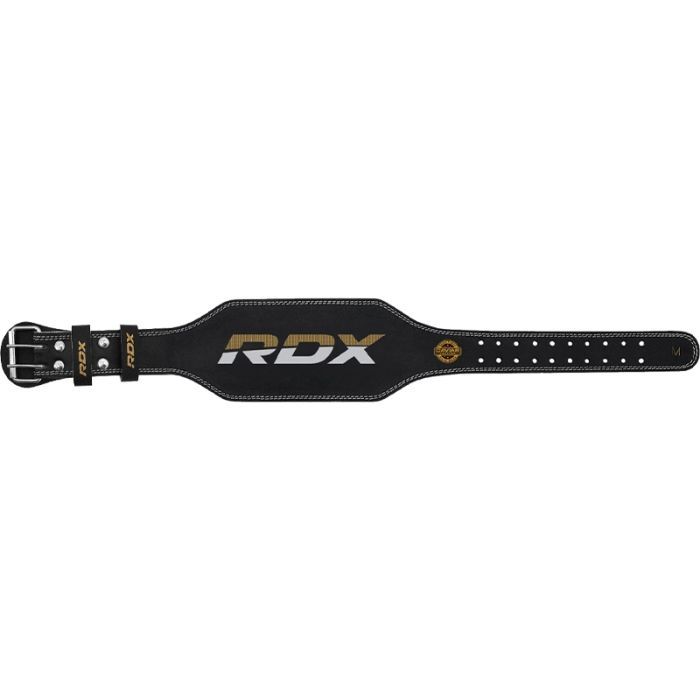 Fitness belt 6“ Leather Black/Gold - RDX Sports M