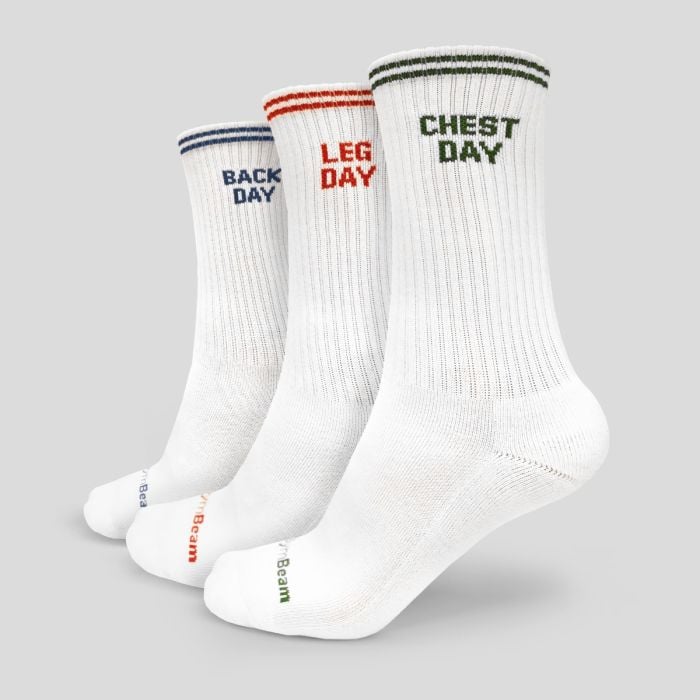 GymRat Socks 3Pack White - GymBeam L