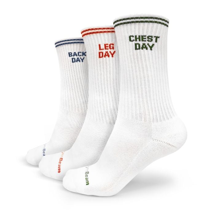 GymRat Socks 3Pack White - GymBeam L