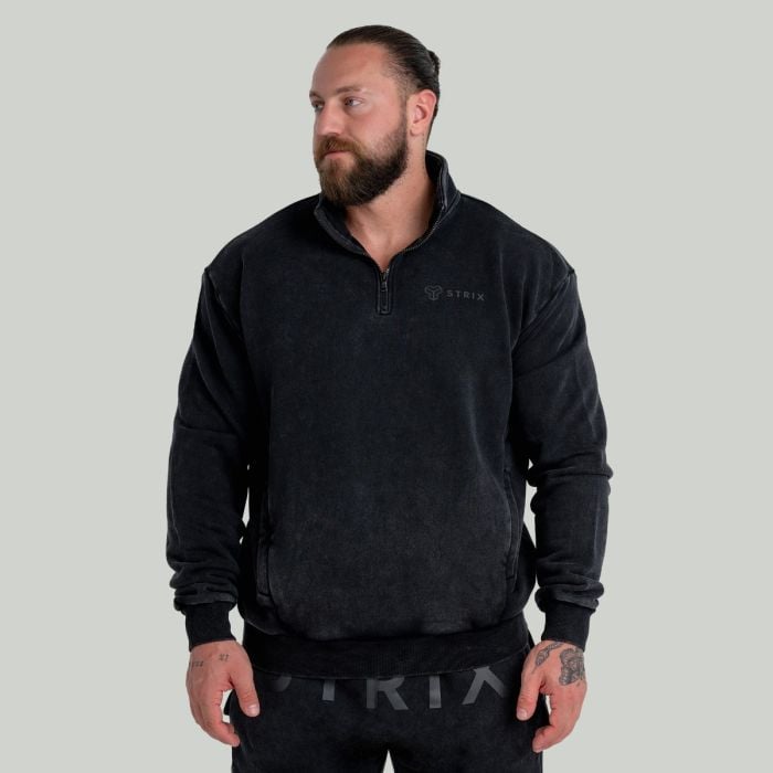 Pullover in Washed Black - STRIX L
