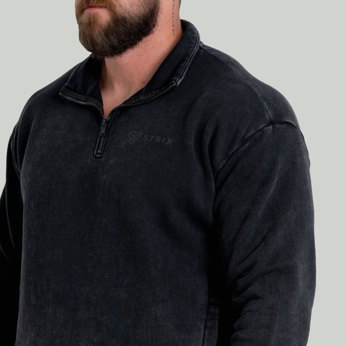 Pullover in Washed Black - STRIX L