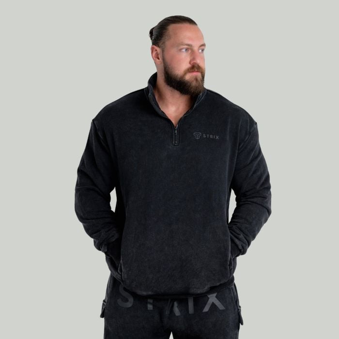 Pullover in Washed Black - STRIX L