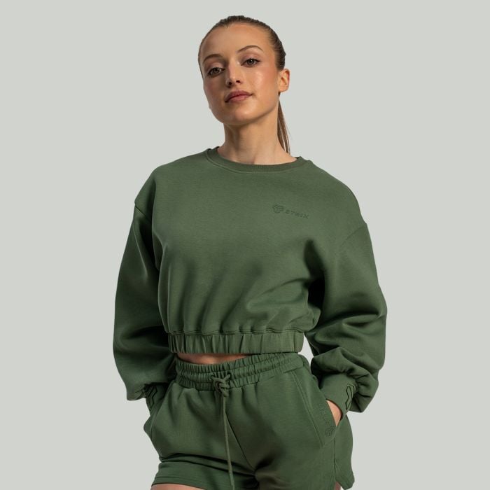 Lunar Cropped Pullover Cedar Green - STRIX L
