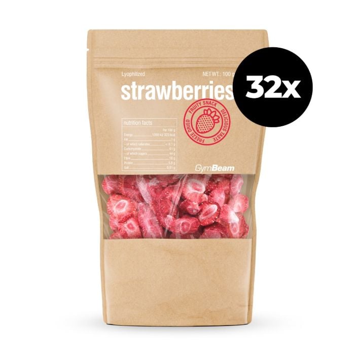 Gefriergetrocknete Erdbeeren - GymBeam 100 g