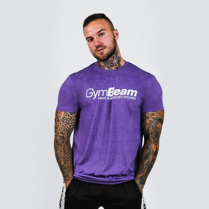 Tričko Make Muscles Heather Purple - GymBeam