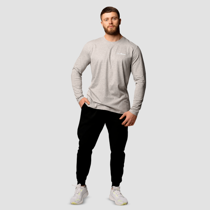 Basic Langarm T-Shirt für Männer Grey - GymBeam XXL