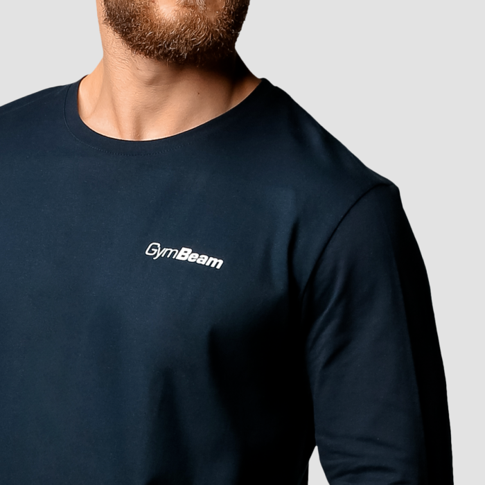 Basic Langarm T-Shirt für Männer Navy - GymBeam XXXL