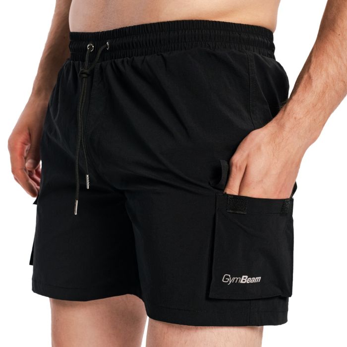 Men‘s Swim Cargo Shorts Black - GymBeam XL