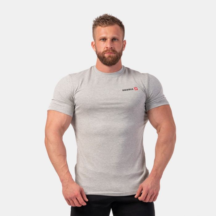 Men‘s T-shirt Minimalist Logo Light Grey - NEBBIA