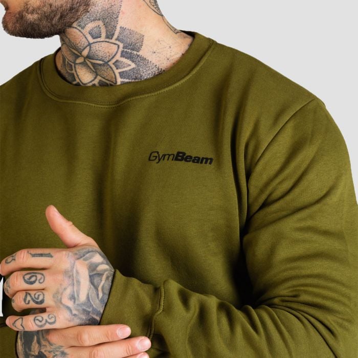Basic-Pullover für Männer Military Green - GymBeam XL
