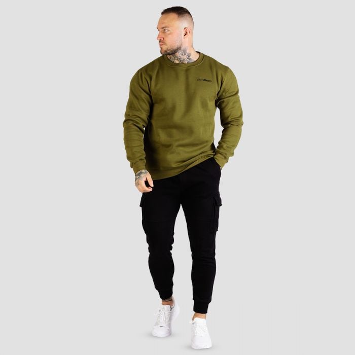Basic-Pullover für Männer Military Green - GymBeam XL