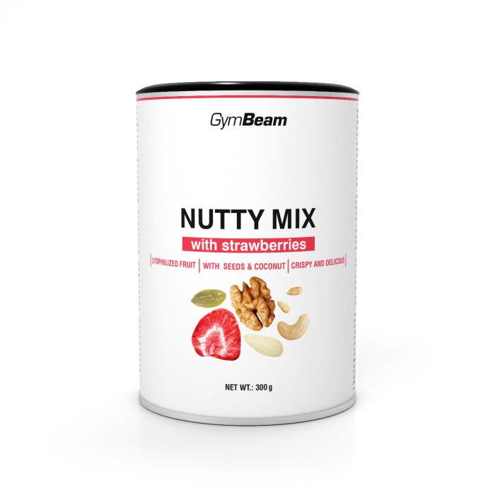 Nutty Mix mit Erdbeeren – GymBeam 300 g