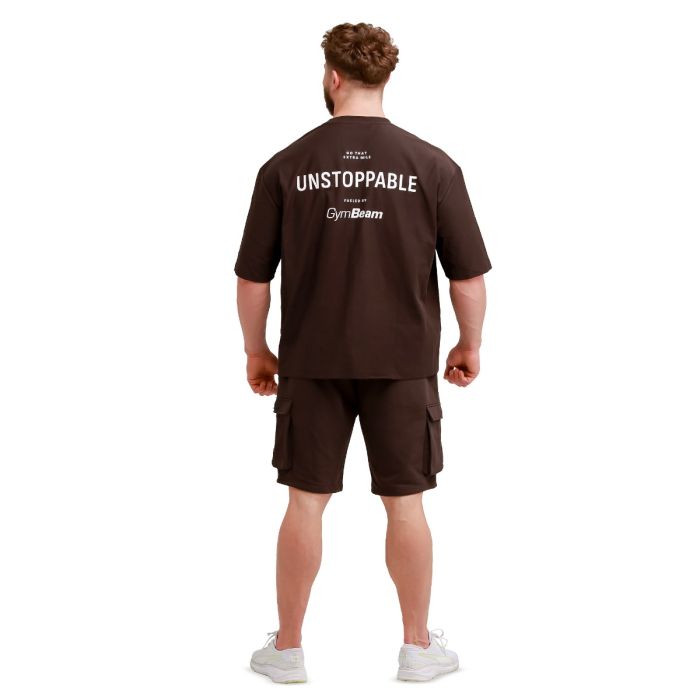 Unstoppable Oversized T-Shirt in Brown - GymBeam XXL
