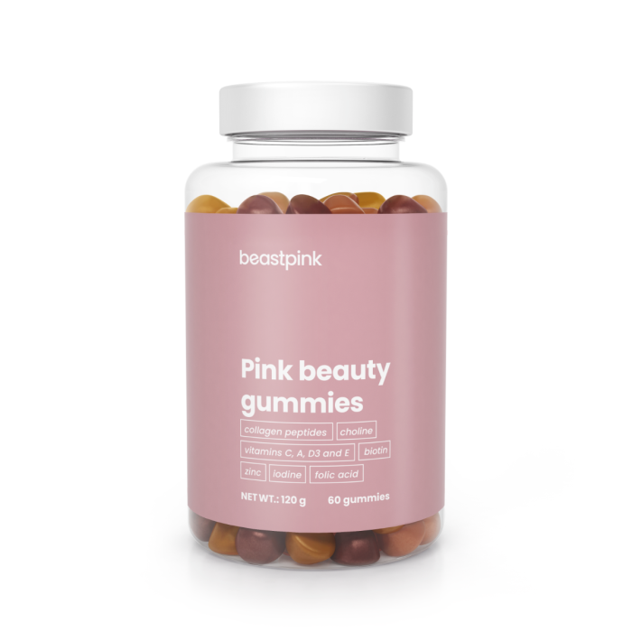 Pink Beauty Gummies - BeastPink starfruit papaya cherry - 60 Kapseln