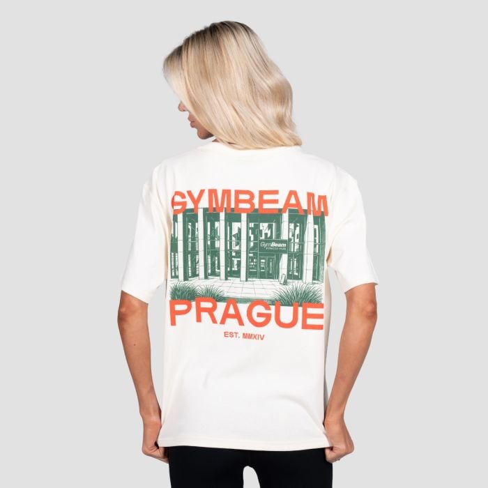 Prague T-shirt Cream - GymBeam XXL