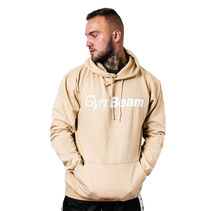 PRO Hoodie für Männer Sand - GymBeam XXL - sand - white