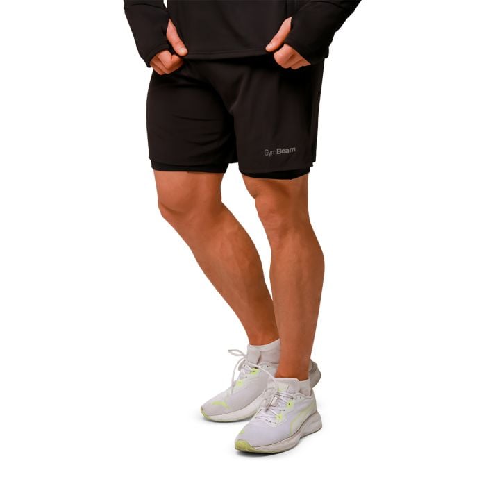 Pulse Laufshorts 2in1 in Black - GymBeam XXL
