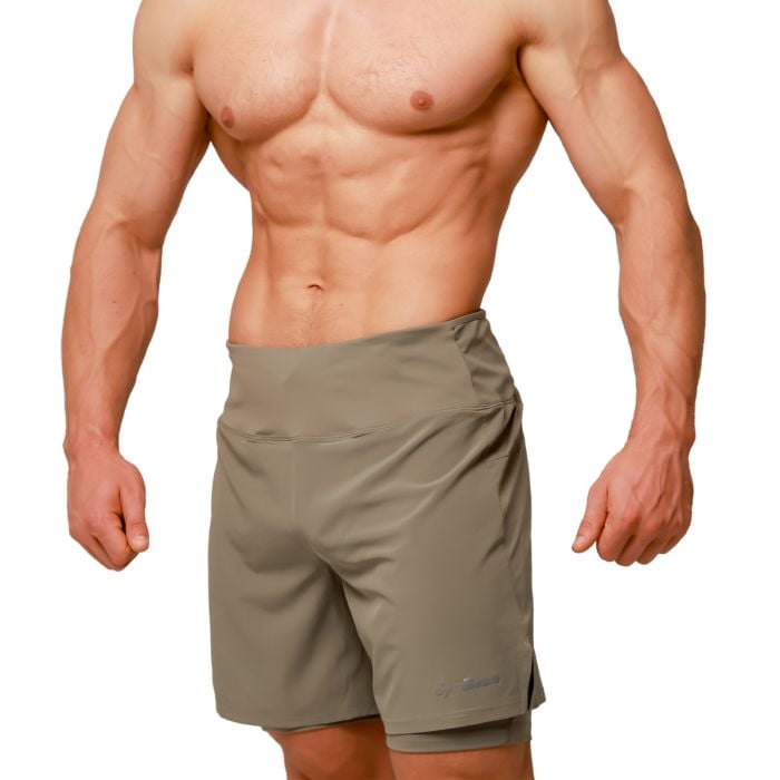 Pulse Laufshorts 2in1 in Vetiver - GymBeam XXL