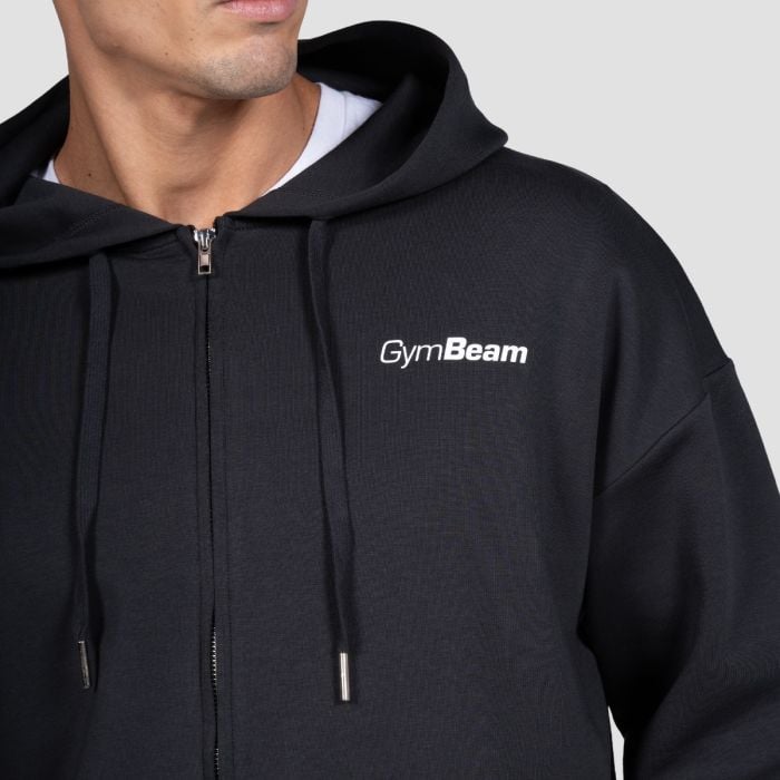 Relay Zip Hoodie Black - GymBeam XL