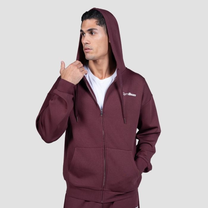 Relay Zip Hoodie Fig - GymBeam XL