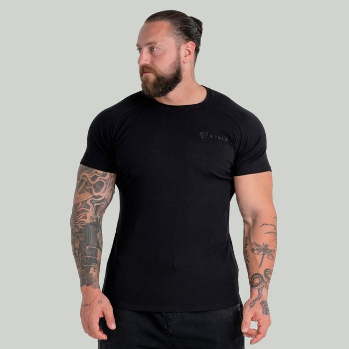 Ribbed T-Shirt in Black - STRIX XL