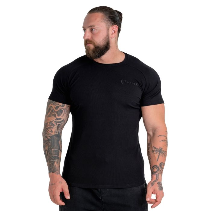 Ribbed T-Shirt in Black - STRIX XL