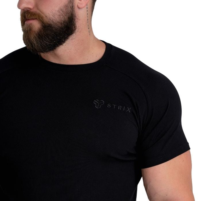 Ribbed T-Shirt in Black - STRIX XL