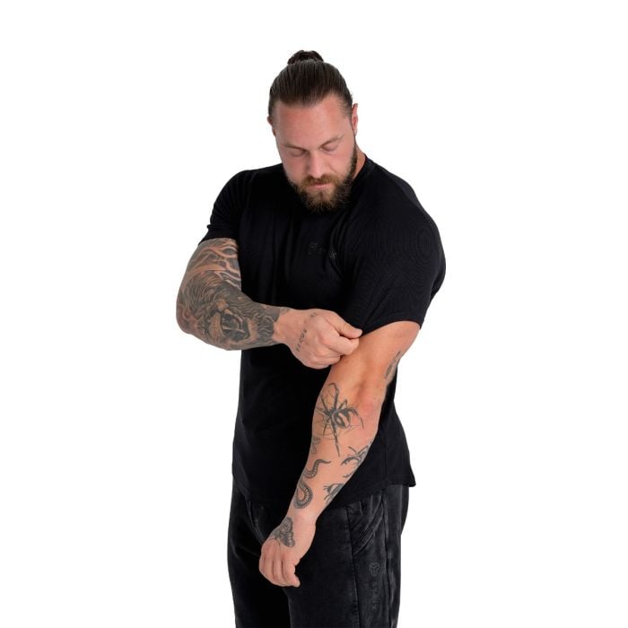 Ribbed T-Shirt in Black - STRIX XL