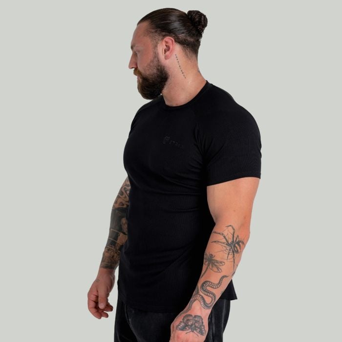 Ribbed T-Shirt in Black - STRIX XL