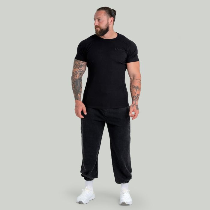Ribbed T-Shirt in Black - STRIX XL