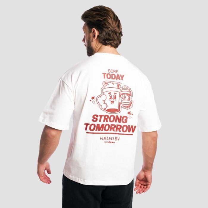 Shaker Boxy T-shirt White - GymBeam L