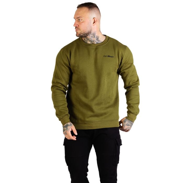 Basic-Pullover für Männer Military Green - GymBeam XL