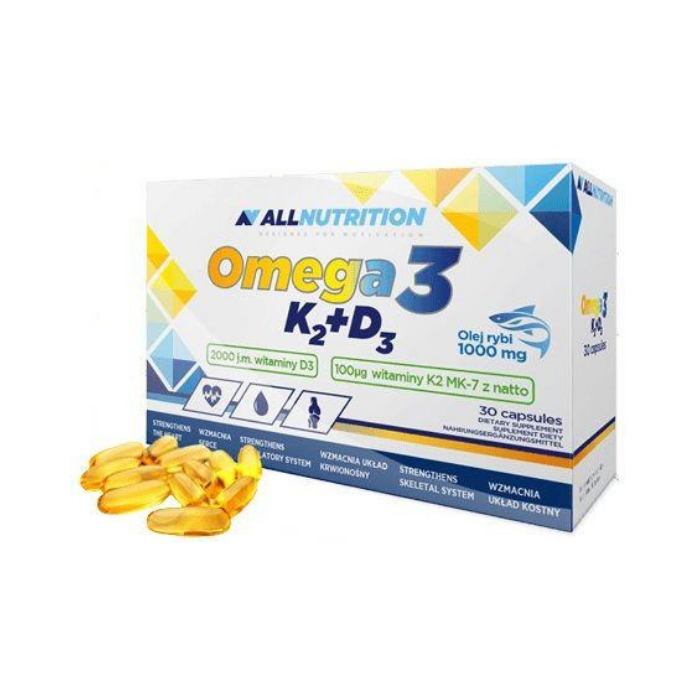 Vitamin Omega 3 K2 + D3 30 Kapseln - All Nutrition