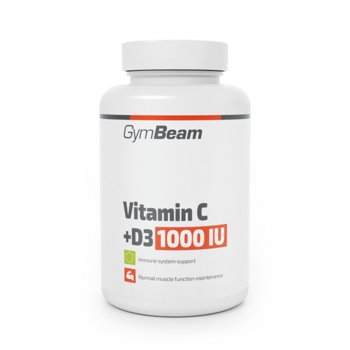 Vitamin C + D3 1000 IU - GymBeam 90 Kapseln