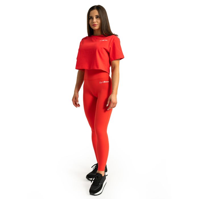 Limitless Cropped T-Shirt für Frauen Hot Red - GymBeam L