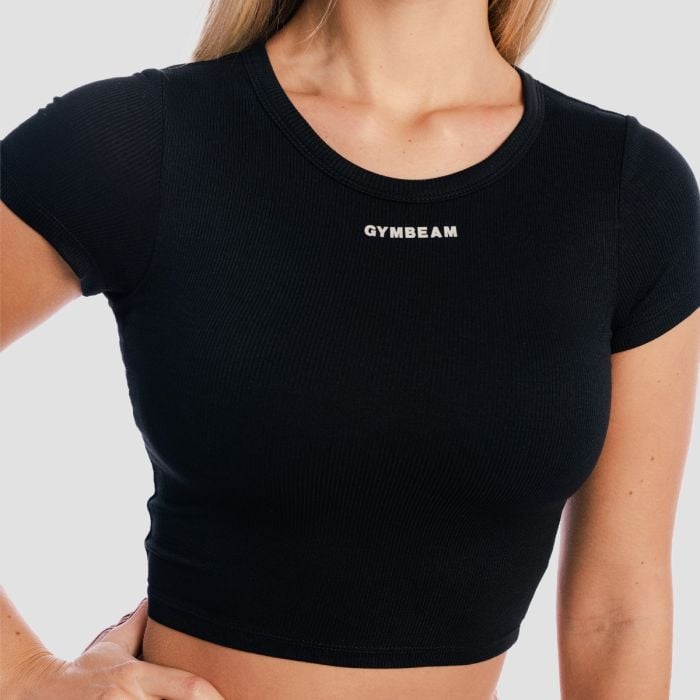 Women‘s Aura Cropped T-Shirt Black - GymBeam S