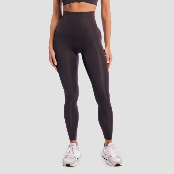 Women‘s Aura Leggings Tee Brown - GymBeam L