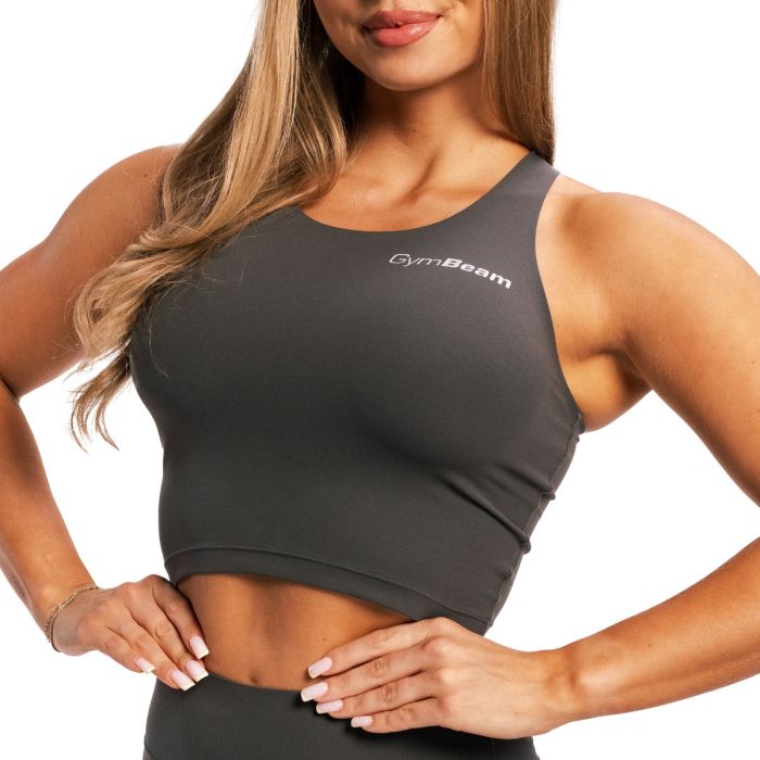 Women‘s BEAT Sports Top Charcoal - GymBeam L