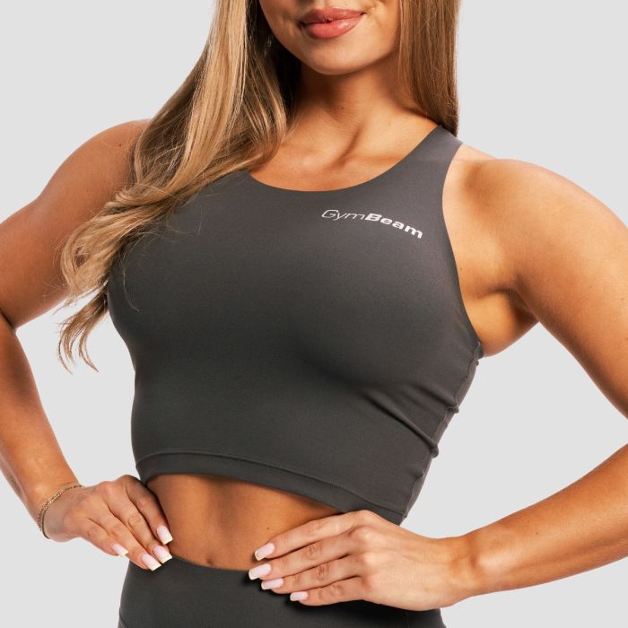Women‘s BEAT Sports Top Charcoal - GymBeam L