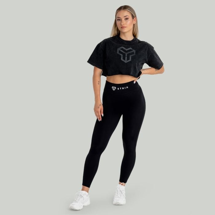 CropTop für Frauen in Washed Black - STRIX S