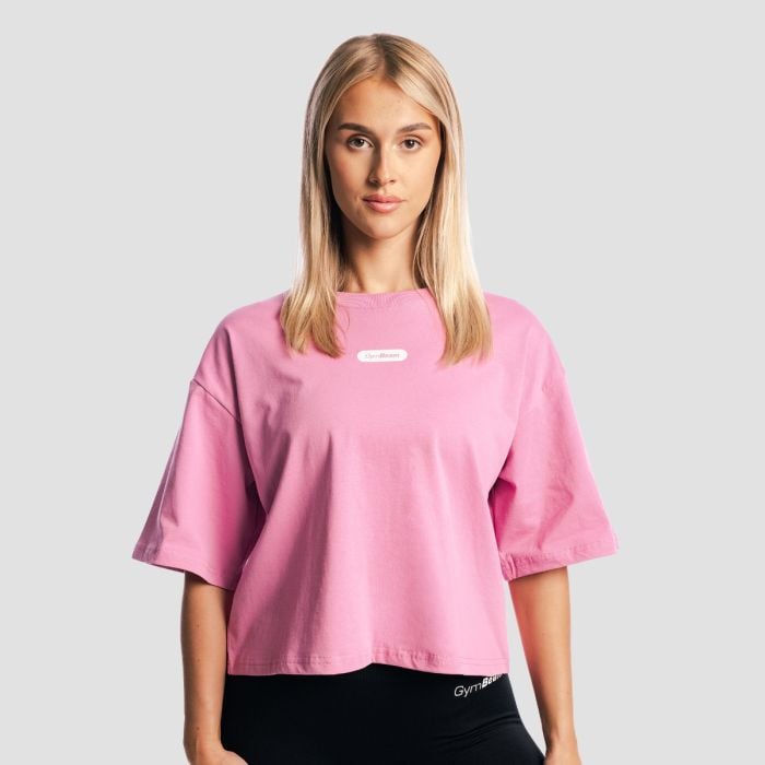 Women‘s Girls Club Boxy T-shirt Pink - GymBeam M
